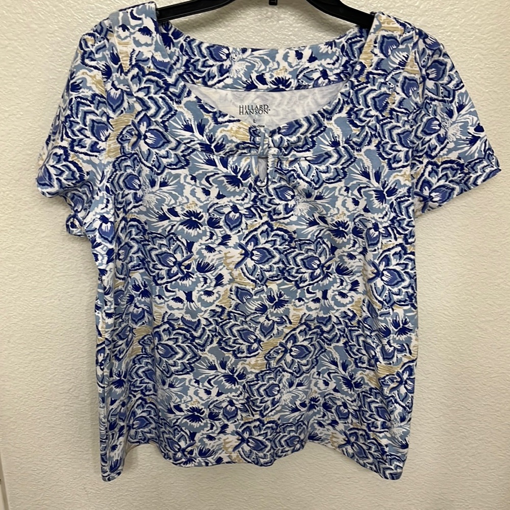 Blue floral blouse